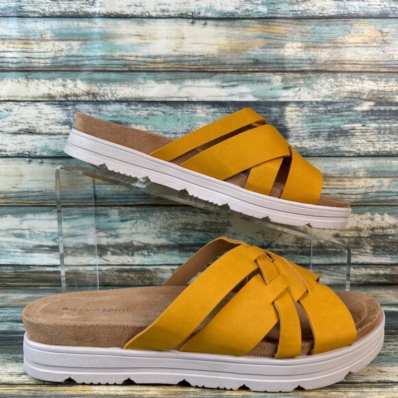 Easy Spirit Casual Slide Sandal Yellow Slip On Walking Lightweight Comfort 6.5M - Picture 1 of 11